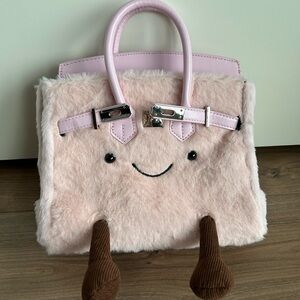 Jellykin Cute Pink Furry Crossbody Bag